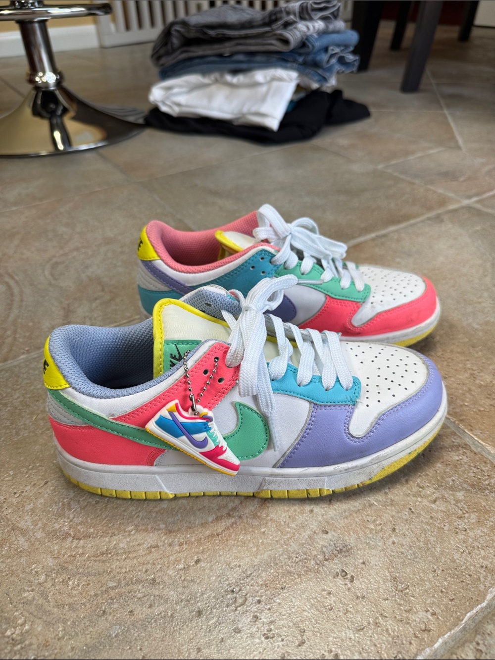Women’s Multicolor Low-Top Sneakers - Pink/Green/Blue